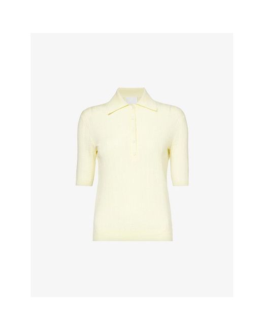 Givenchy White Brand-embroidered Slim-fit Wool Polo Shirt