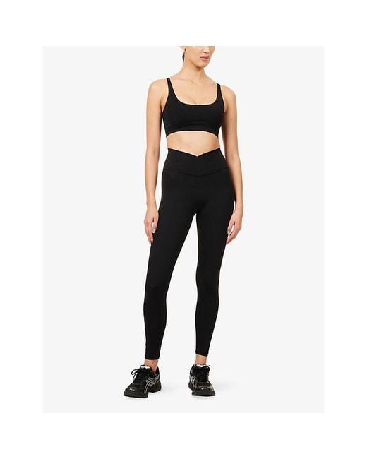 ADANOLA Black Ultimate Wrap-Over Workout Leggings