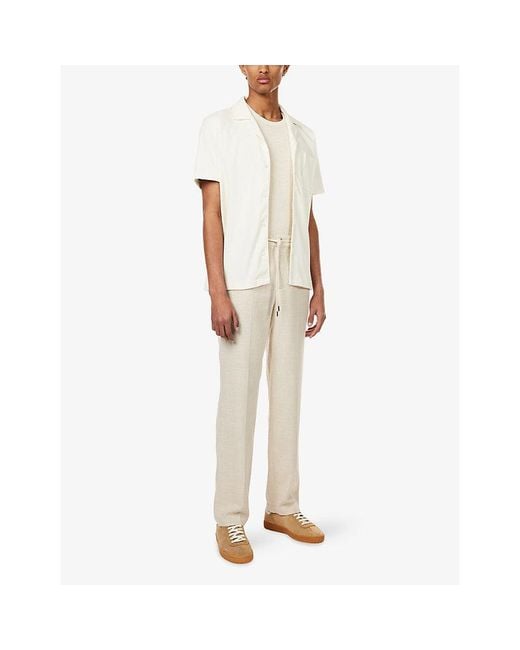 PAIGE Natural Tiano Straight-Leg Linen-Blend Trousers for men