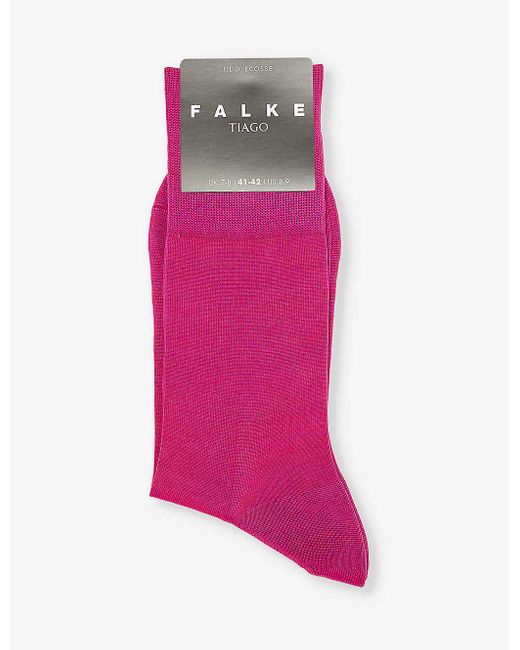 Falke Pink Tiago Logo-print Organic-cotton Blend Knitted Socks for men