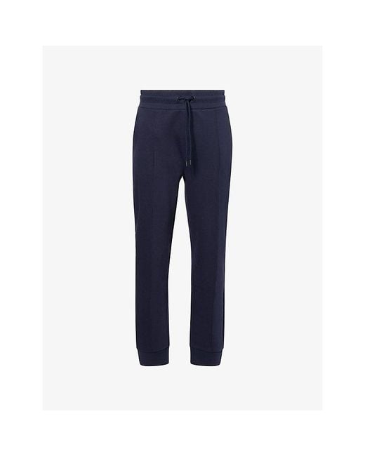 Gant Blue Interlock Tapered Cotton-Blend Jogging Bottoms for men