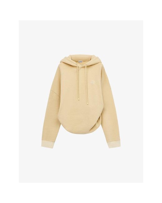 Loewe Natural Anagram-embroidered Draped Cotton-jersey Hoody