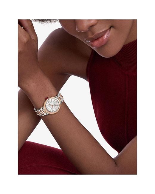 BVLGARI Metallic Lvcea 18Ct Rose- Stainless-Steel And 0.22Ct Diamond Automatic Watch