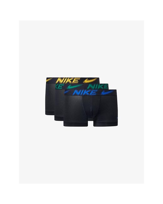 Nike Blue Essential Micro Pack Of Three Jersey Trunks for men