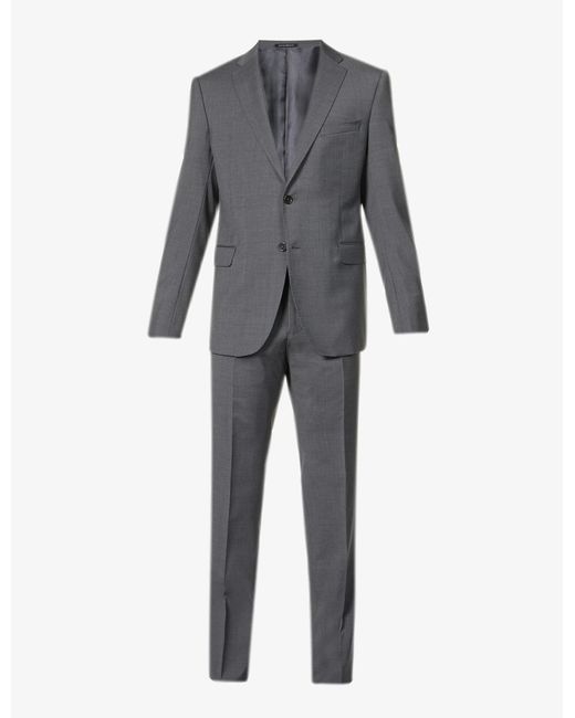 Emporio Armani Gray M-line Fit Wool Suit for men