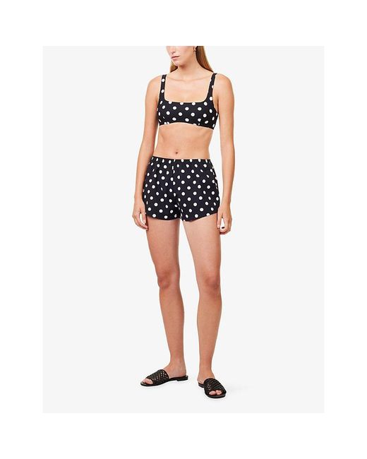 Hunza G Black Polka Dot Printed Shorts
