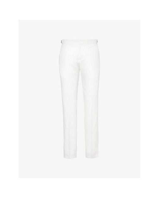 Orlebar Brown White Griffon Slim-Fit Straight-Leg Linen Trousers for men