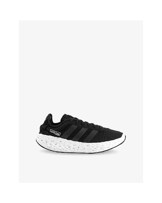 Adidas Black Zponge Woven Low-Top Trainers for men