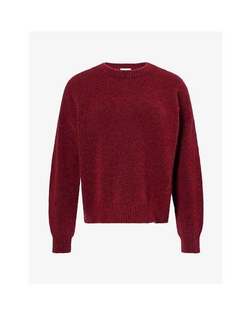 Weekend by Maxmara Red Long-Sleeve Round-Neck Alpaca-Blend Jumper