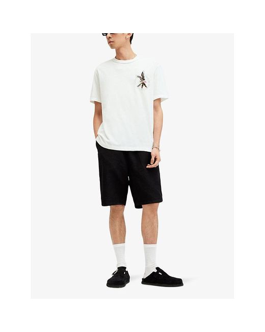 AllSaints White Fret Graphic-print Short-sleeve Organic-cotton T-shirt X for men