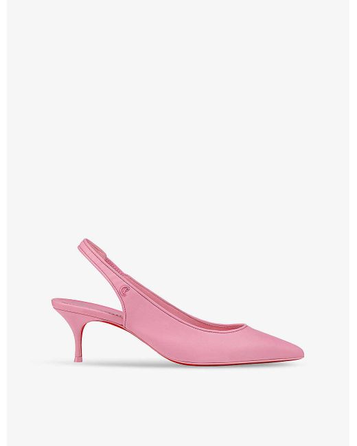 Christian Louboutin Pink Sporty Kate Sling 55 Leather Heeled Courts