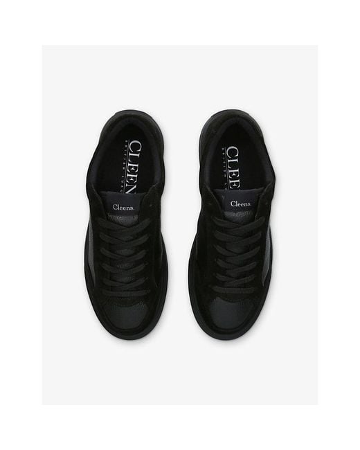 Cleens Black Luxor Leather And Suede Trainers for men