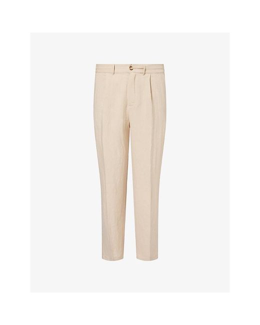 Raith Natural Helio Pleat Relaxed Woven Trousers for men
