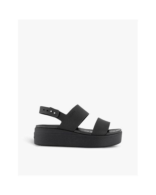 Crocs™ Brooklyn Doublestrap Lowwedge Rubber Sandals in Black Lyst