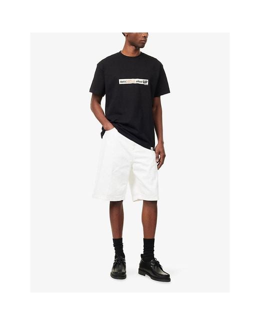 Carhartt Black Bumper Sticker Short-Sleeve Cotton T-Shirt for men