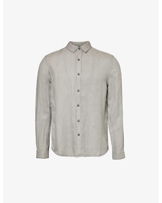 PAIGE Gray Peters Linen-blend Shirt X for men