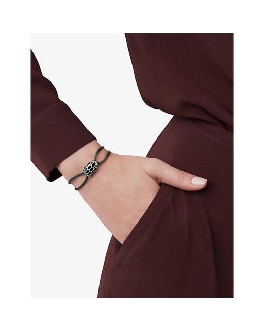 BVLGARI Green Serpenti Forever Cord, Brass, Agate And Enamel Bracelet
