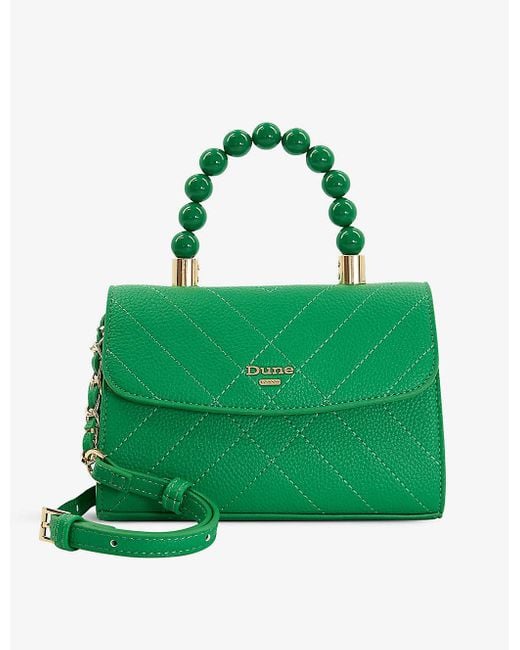 Dune Beadedhandle Mini Fauxleather Shoulder Bag in Green Lyst UK