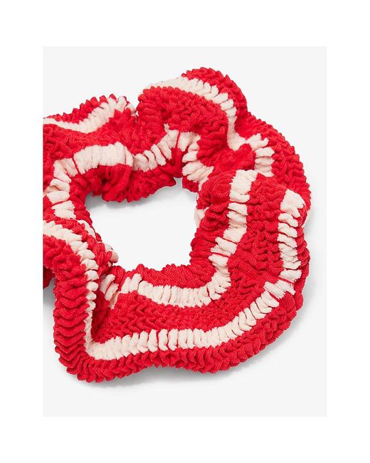 Hunza G Red Ruched Stretch-woven Scrunchie