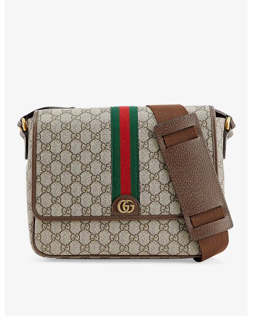 Gucci Multicolor Monogram-pattern Coated-canvas Cross-body Bag for men