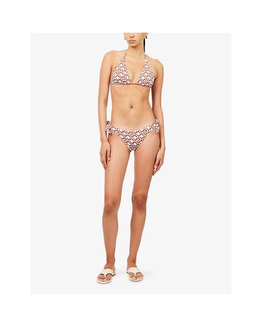 Max Mara Pink Silvana Printed Bikini Bottoms