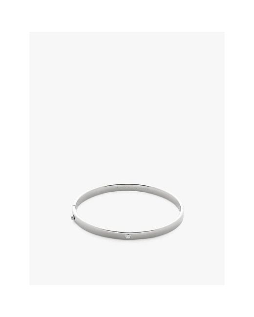 Monica Vinader White Solitaire Sterling- And 0.015Ct Lab-Grown Diamond Bangle