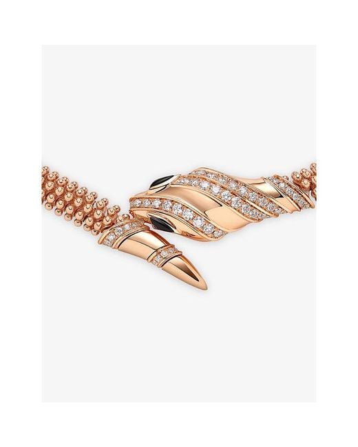 BVLGARI White Serpenti 18Ct Rose- And 0.69Ct Diamond Necklace