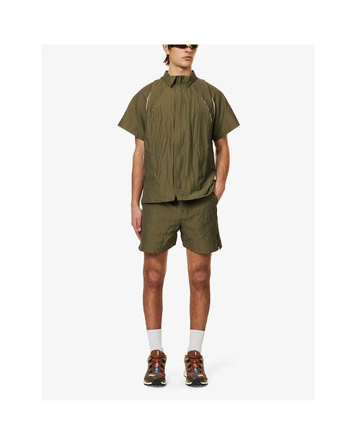 Saul Nash Green Seersucker-textured Elasticated-waist Shell Shorts X for men