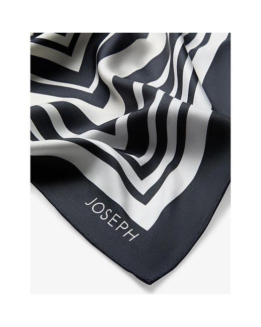 Joseph Black Zenza Striped Silk Scarf