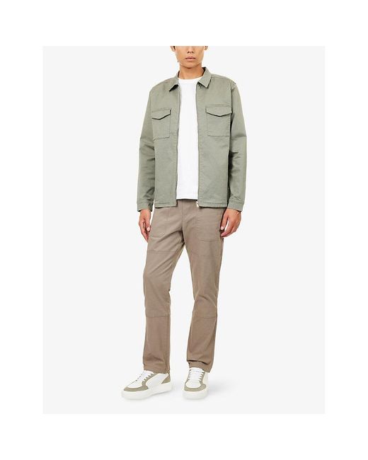 Arne Men's Gray Tailored Cotton Cargo Jacket