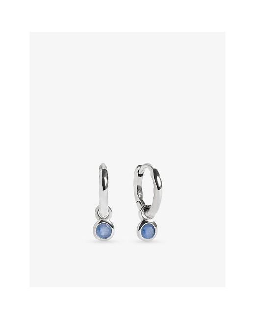 Monica Vinader White September Birthstone Sterling- And Sapphire Huggie Earrings