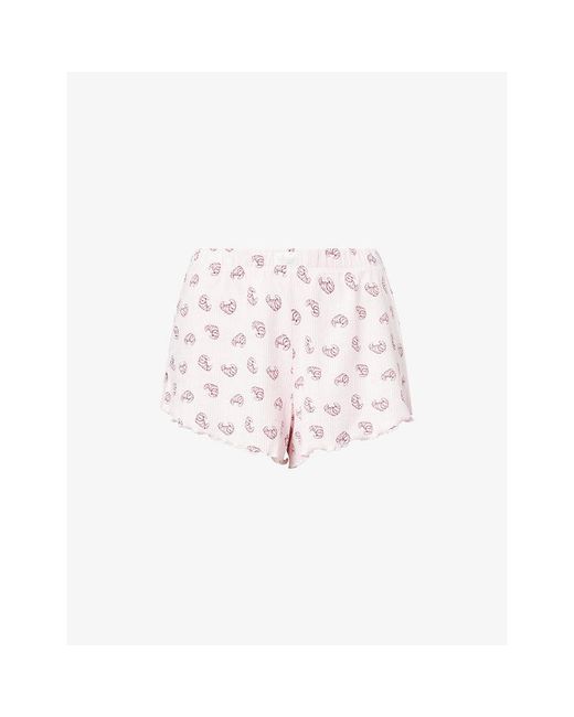 WE Are Tala White Sleep Lounge Regular-Fit Stretch-Cotton Pyjama Bottoms