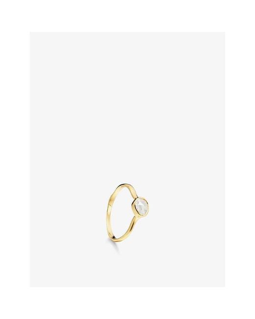 Monica Vinader White Mv Siren Gemstone Small 18Ct Vermeil Ring