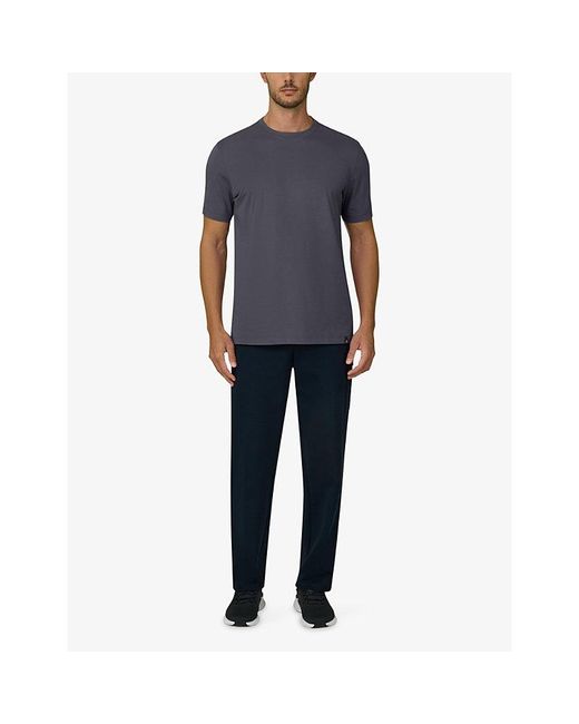 Boggi Blue Short-Sleeved Branded-Tab Stretch-Cotton T-Shirt for men