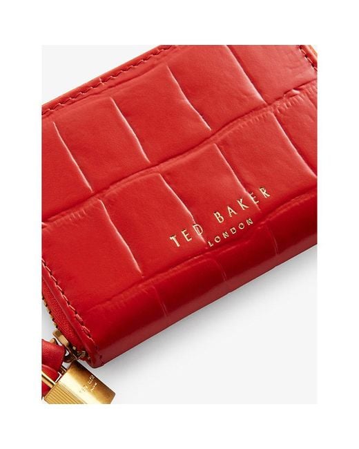 Ted Baker Red Wesmin Logo-print Leather Wallet