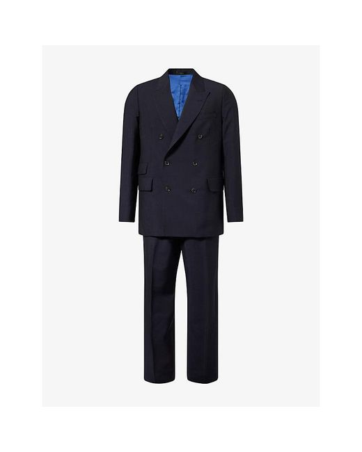 Paul Smith Blue Double-Breasted Wool-Blend Suit for men
