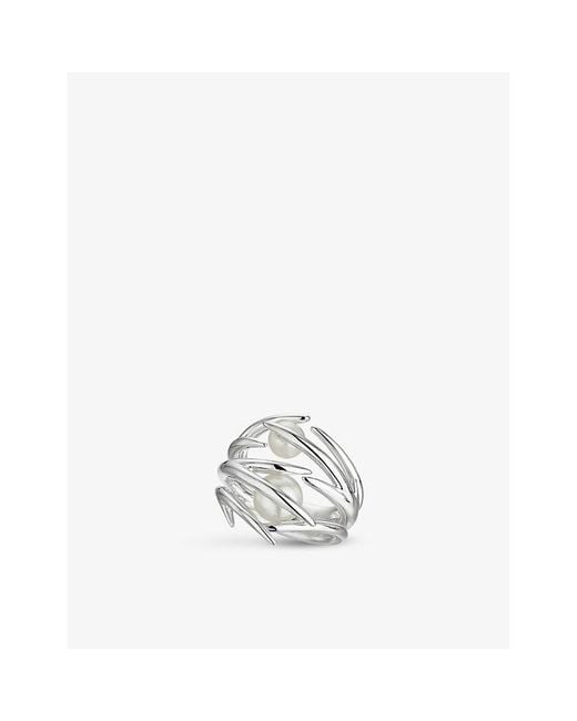 Shaun Leane White Cherry Blossom And Pearl Ring