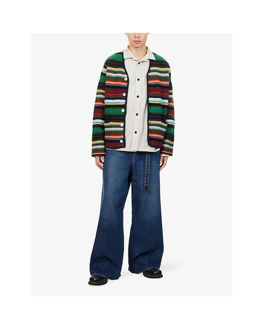 Sacai White Typewriter Patch-Pocket Cotton Shirt for men