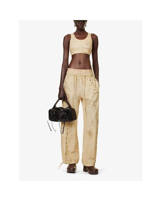 Acne Natural Paginol Linen And Cotton-blend Cargo Trousers