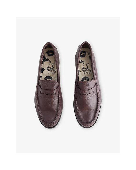 Duke & Dexter Multicolor Ezra Ruched Leather Penny Loafers for men
