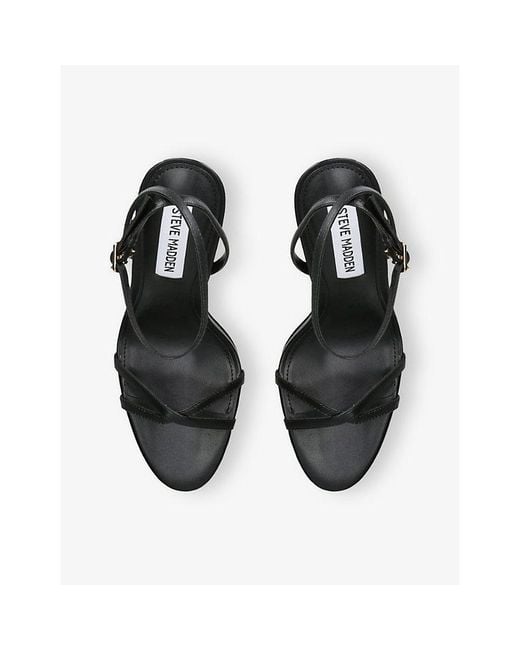 Steve Madden Black Juniper 017 Satin Heeled Sandals