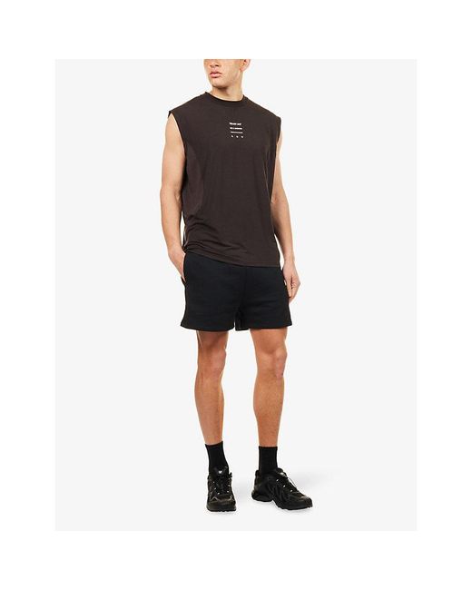 247 BY Represent Black Team Logo-Print Cotton-Jersey Shorts for men