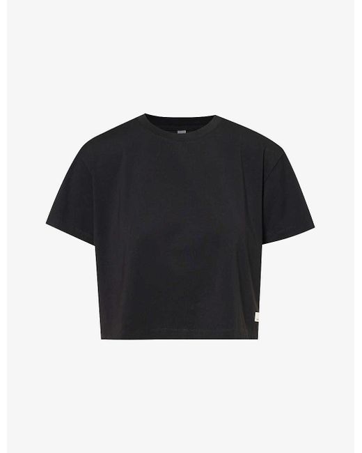 vuori Black Cross-back Relaxed-fit Stretch-cotton T-shirt