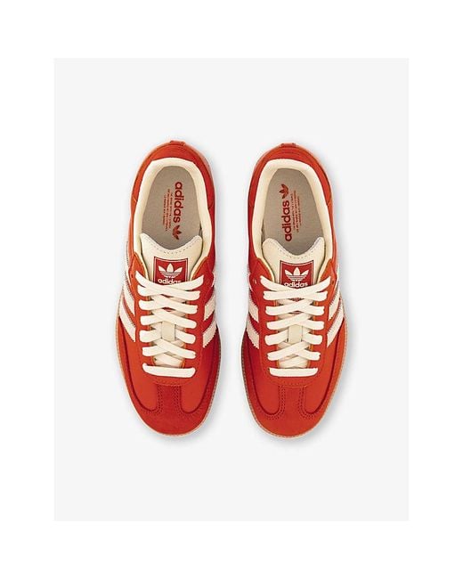 Adidas Red Samba Og Leather Low-Top Trainers