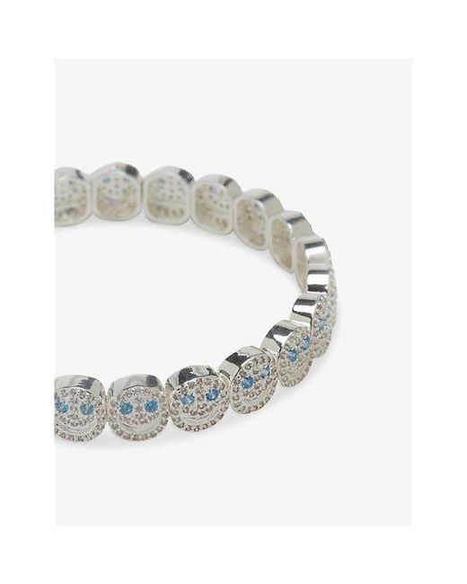 Lisa Gozlan White The Pavé The Happy Face 18Ct Plated Brass And Cubic Zirconia Bracelet