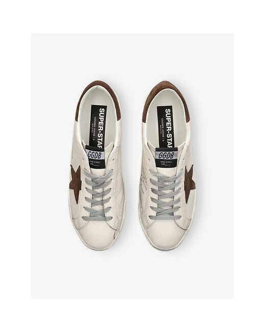 Golden Goose Deluxe Brand White Super-Star Branded Leather Low-Top Trainers for men