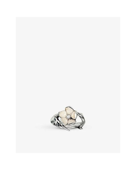 Shaun Leane White Cherry Blossom And Diamond Ring