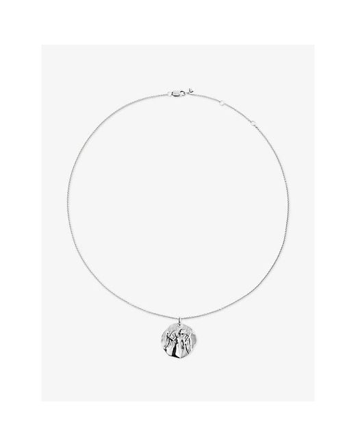Monica Vinader White Virgo Zodiac Sterling- Pendant Necklace