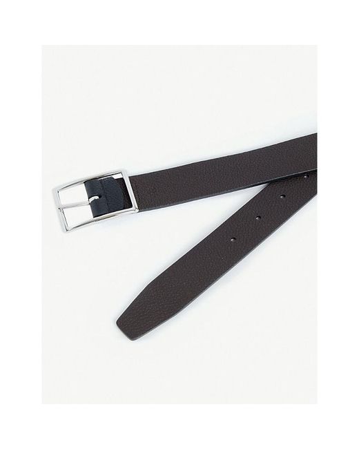 Andersons Black Grained Leather Reversible Belt for men