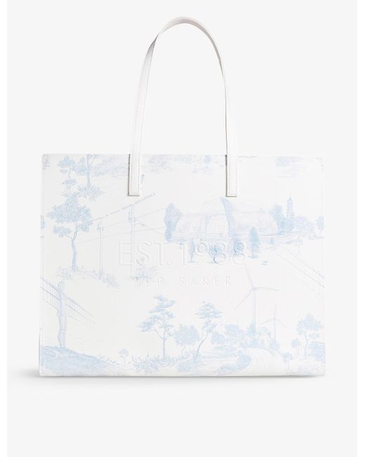 Ted Baker White Kalcon East-west Printed Icon Tote